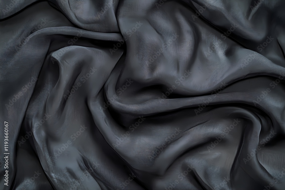 Fototapeta premium Dark Draped Fabric Showing Texture and Flow