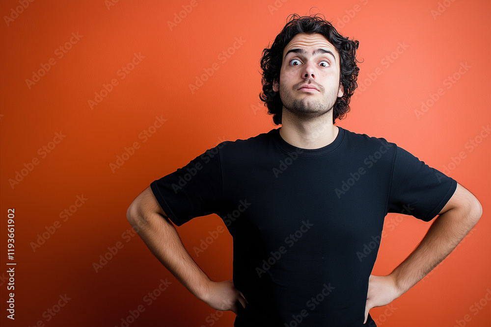 Skeptical Person with Raised Eyebrow and Arms Akimbo Skeptical Person with Raised Eyebrow and Arms Akimbo