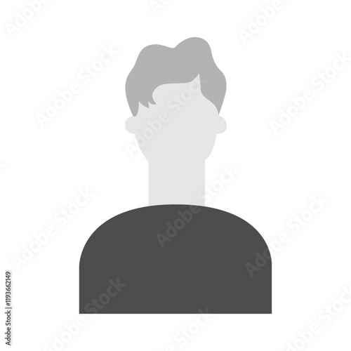 Vector flat illustration in grayscale. Icons of man and woman. Avatar, user profile, person icon, profile picture. Suitable for social media profiles, icons, screensavers and as a template.