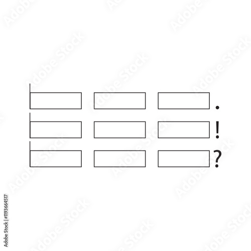 Declarative, exclamatory, interrogative sentence sign
