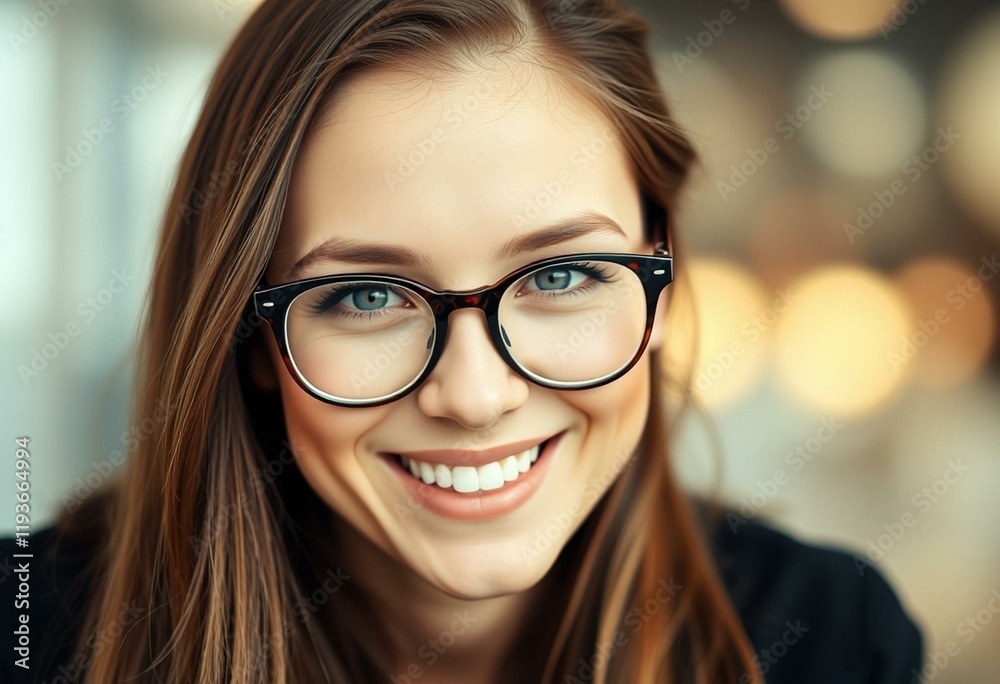 Portrait of a smiling female with glasses Portrait of a smiling female with glasses