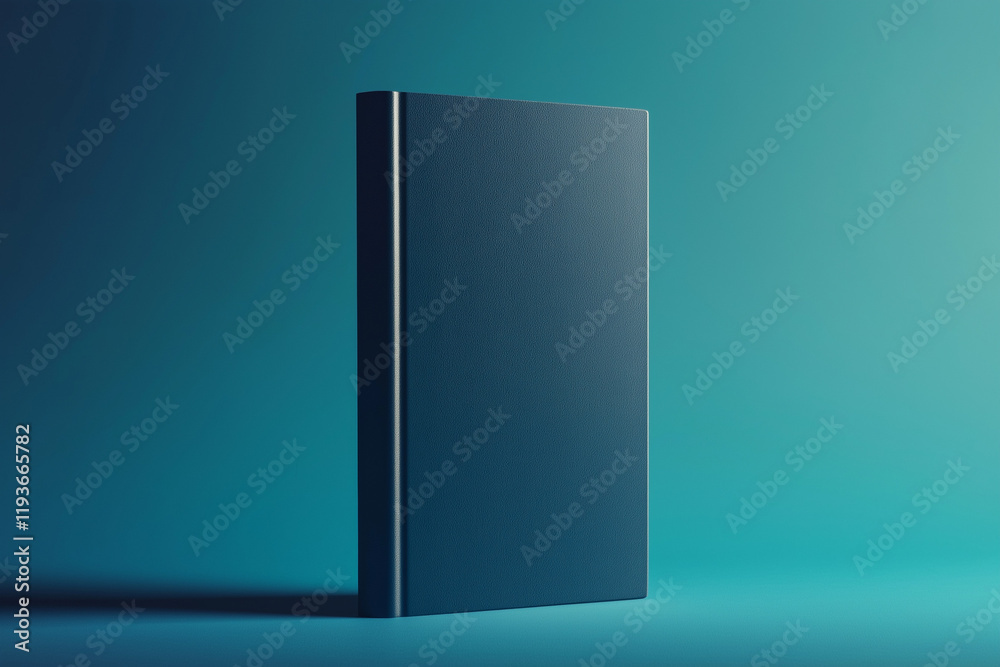 Elegant Book Display: Premium Hardcover Upright on Plain Background Elegant Book Display: Premium Hardcover Upright on Plain Background