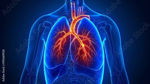Blueprint of thoracic imaging techniques for detecting lung and heart diseases in radiology photo