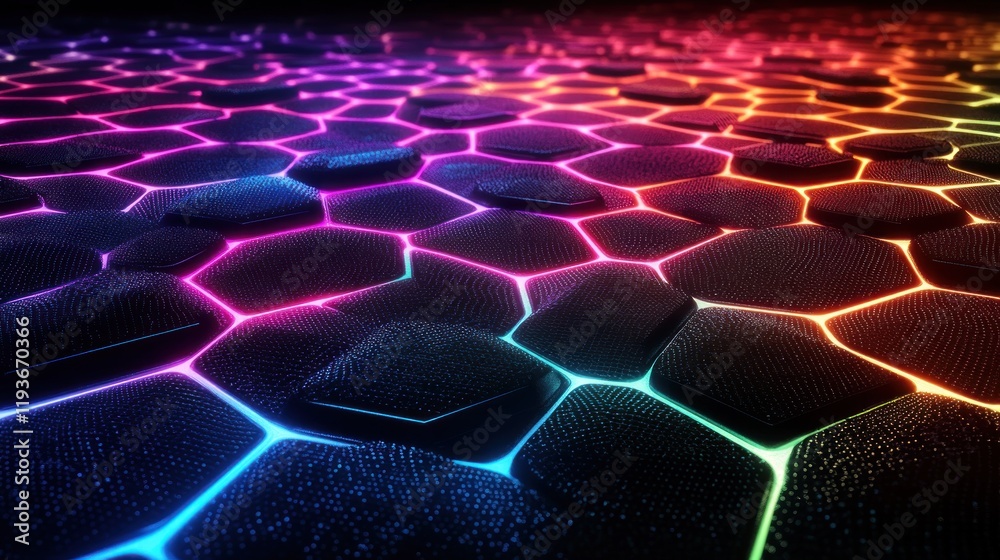 Fototapeta premium Abstract colorful hexagonal grid pattern.