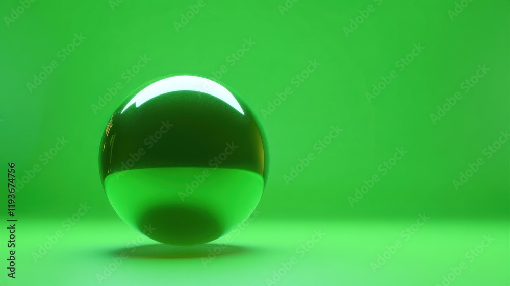 A Single Green Sphere on a Green Background Minimalist 3D Render Abstract Design A Single Green Sphere on a Green Background Minimalist 3D Render Abstract Design