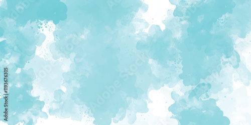 Elegant blue grunge texture, Blue background with soft blue watercolor stains beautiful and shinny cloudy blue watercolor background ,cover design, cards, flyer, poster, banner. 