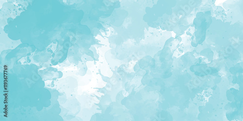 Elegant blue grunge texture, Blue background with soft blue watercolor stains beautiful and shinny cloudy blue watercolor background ,cover design, cards, flyer, poster, banner. 