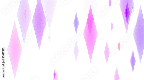 translucent pink and purple diamond bokeh light shapes on transparent PNG background for abstract overlays, modern designs, digital creative projects, and editing effects