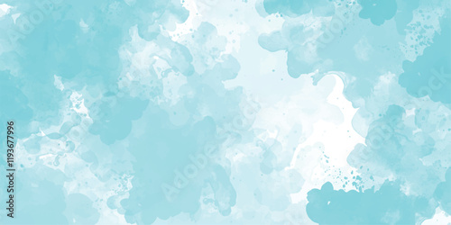 Elegant blue grunge texture, Blue background with soft blue watercolor stains beautiful and shinny cloudy blue watercolor background ,cover design, cards, flyer, poster, banner. 