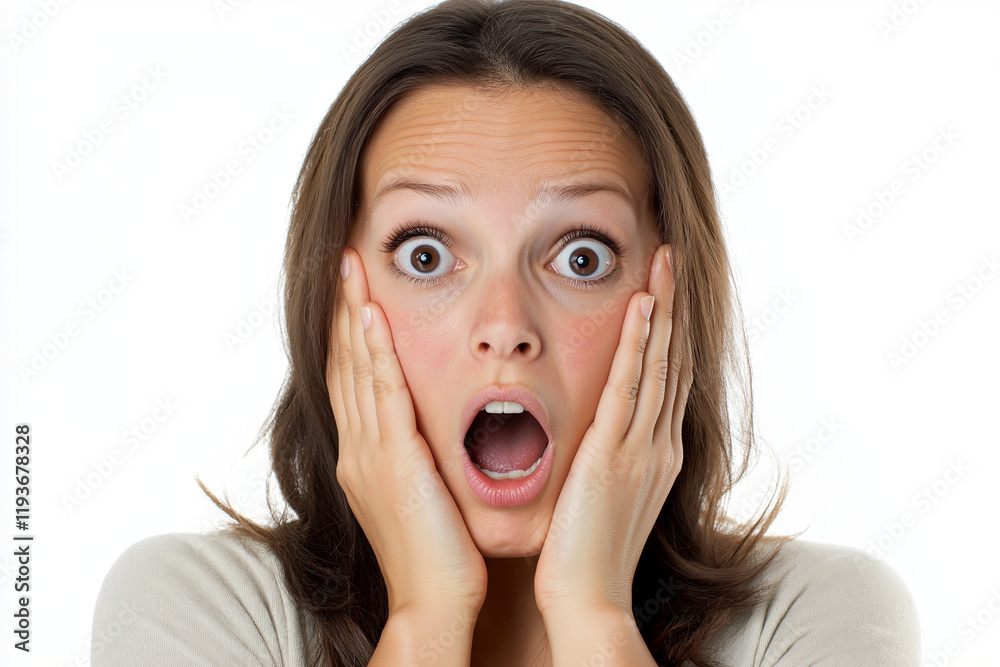 Shocked and Surprised Woman's Astonished Reaction Shocked and Surprised Woman's Astonished Reaction