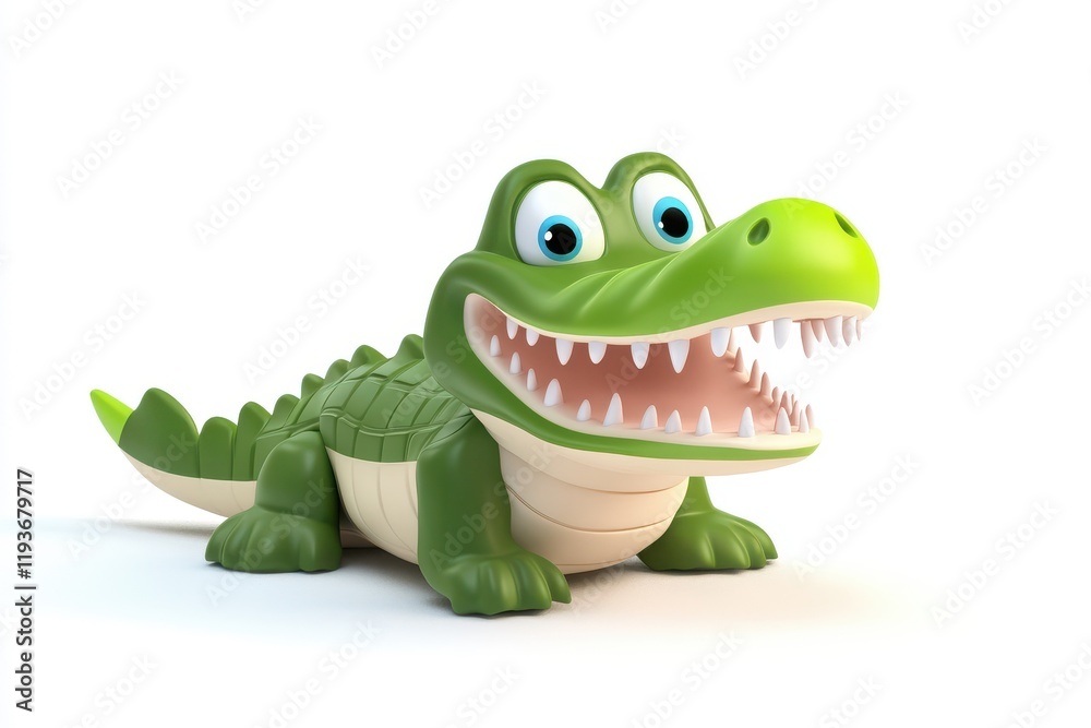 Fototapeta premium 3D Crocodile Isolated and White Background