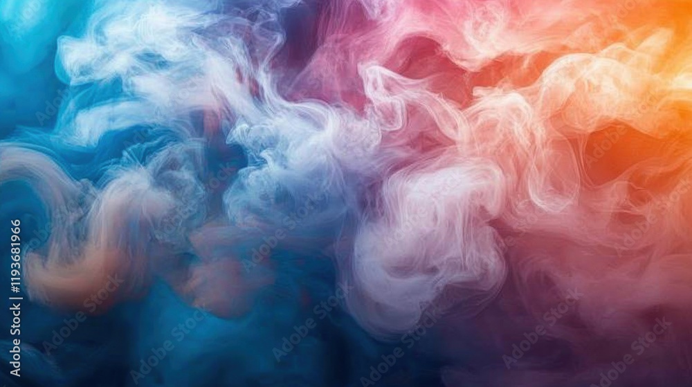Obraz premium Abstract Colorful Smoke Swirls: A Vivid Display of Fluid Dynamics and Artistic Expression