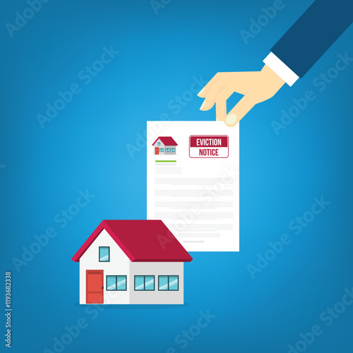 House with an eviction notice sign	