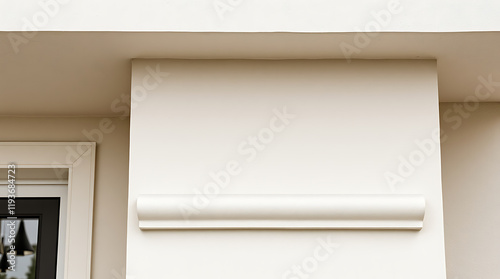 Wallpaper Mural Modern House Exterior: Minimalist Architectural Design and Cream-Colored Walls. High-end Home Construction and Real Estate Photography Torontodigital.ca