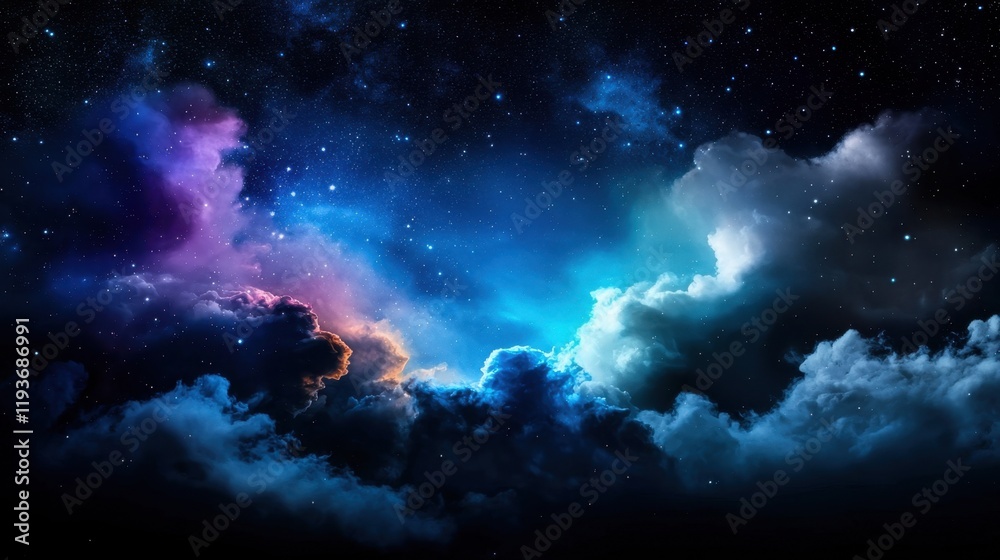 Fototapeta premium The sky is filled with clouds and stars