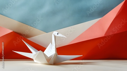 A Japanese educational diagram of origami folding techniques showing step-by-step instructions for a crane.