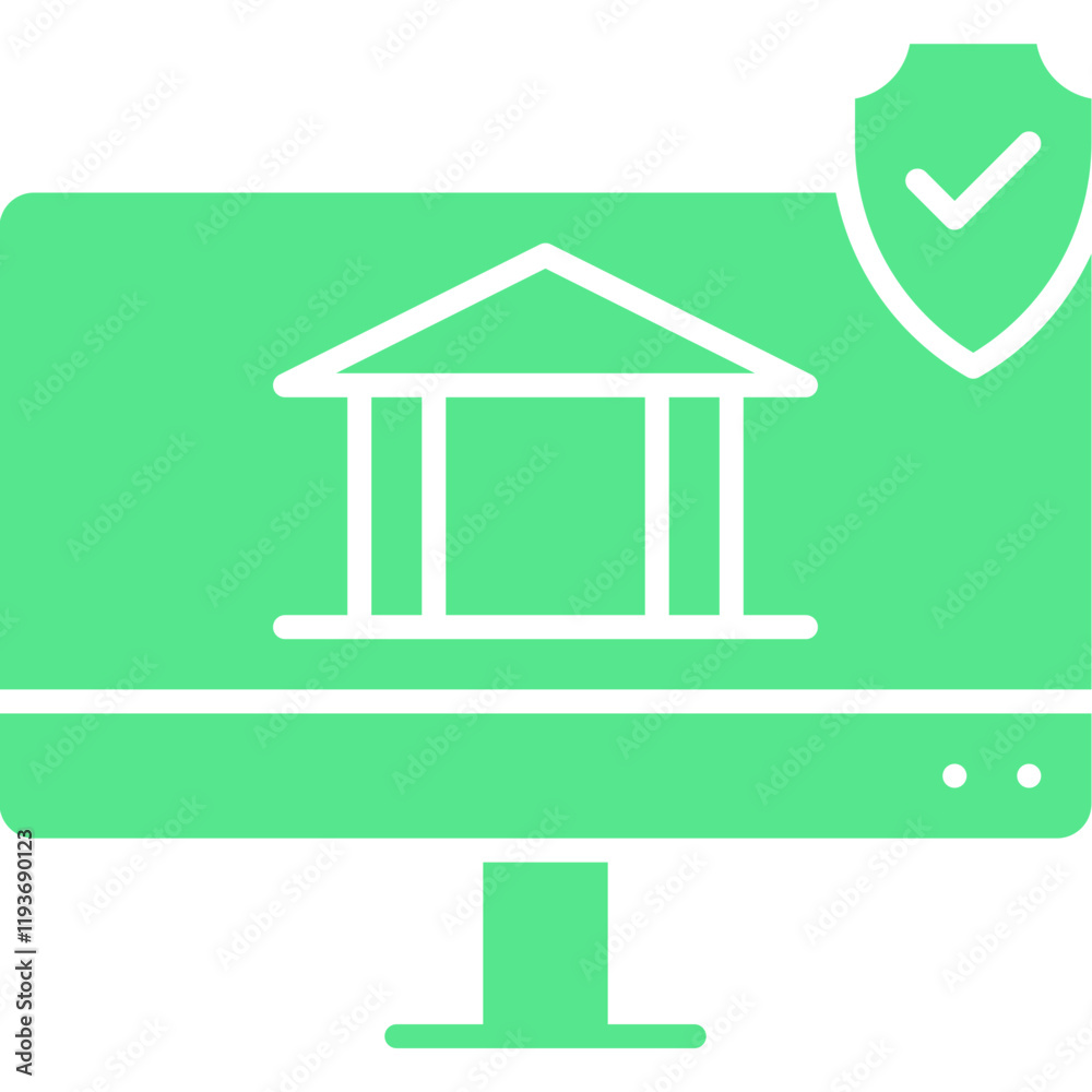 Online Banking Security icon single vector illustration Online Banking Security icon single vector illustration