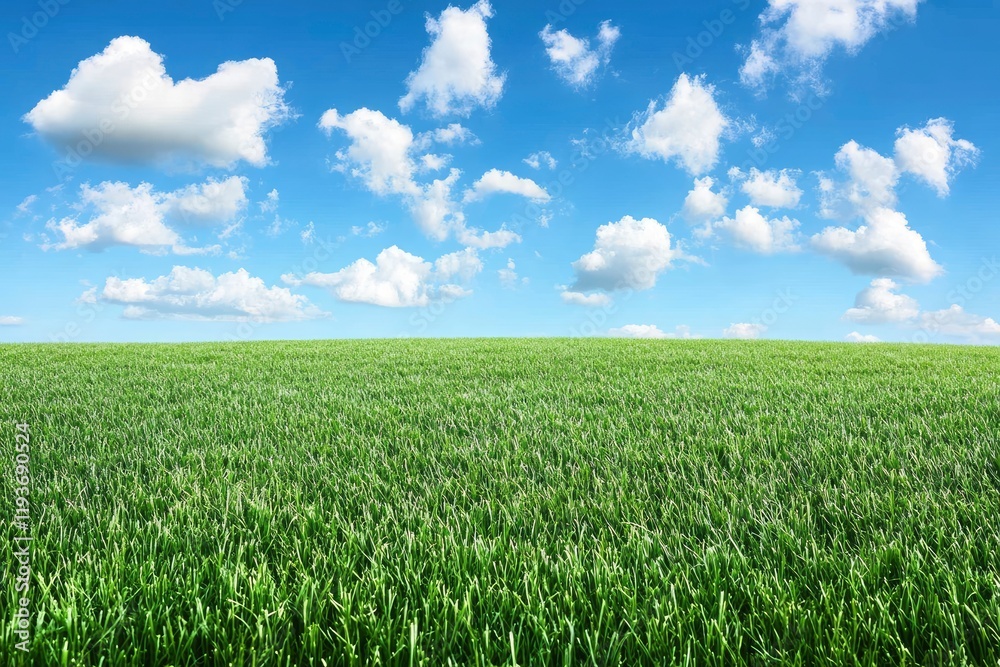 Beautiful green grass field in a park with a blue sky and clouds in the background, a summer nature landscape with trees for outdoor sports or a playground on a sunny day Beautiful green grass field in a park with a blue sky and clouds in the background, a summer nature landscape with trees for outdoor sports or a playground on a sunny day