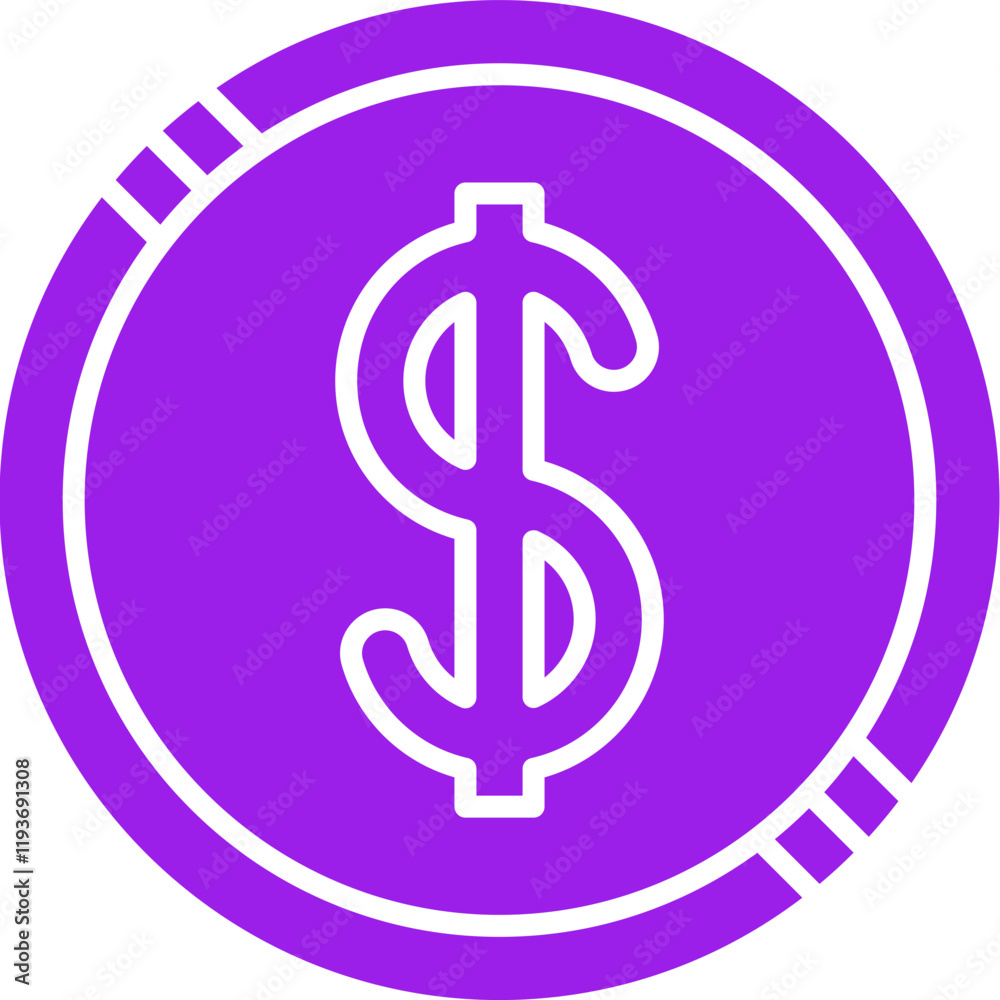 Dollar Coin icon single vector illustration Dollar Coin icon single vector illustration