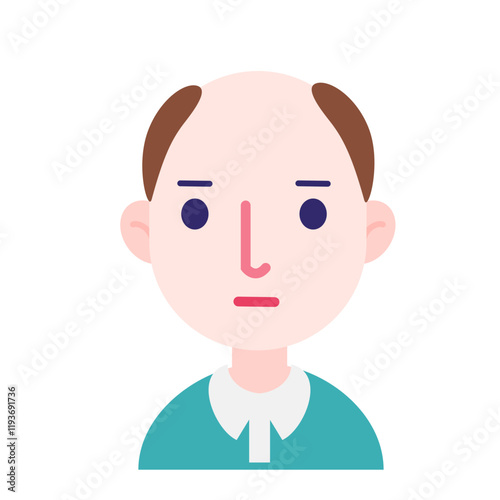 Colorful Hand-Drawn Flat Portrait of Human Character Vector Illustration Graphic Symbol