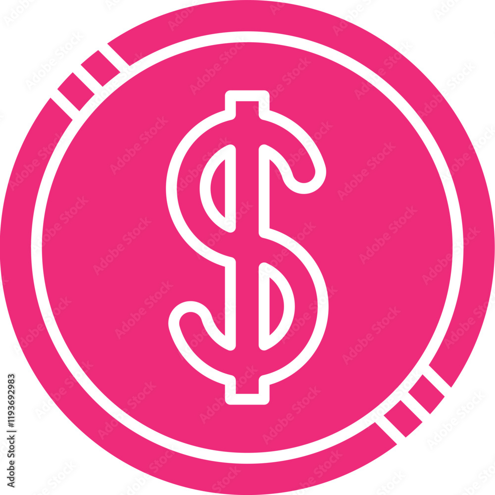 Dollar Coin icon single vector illustration Dollar Coin icon single vector illustration