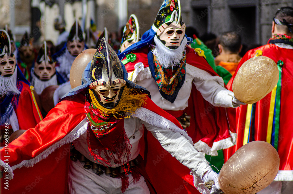 Obraz premium the Pantalla is the traditional mask in the carnival of Xinzo de Limia, Ourense. Galicia, Spain