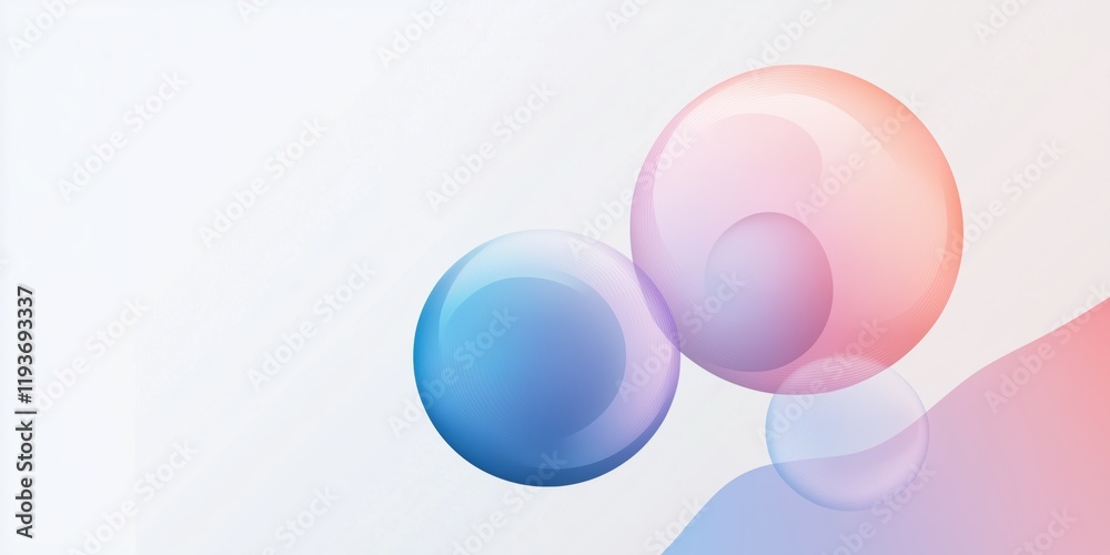 Obraz premium Abstract Pastel Bubbles on Minimal Background