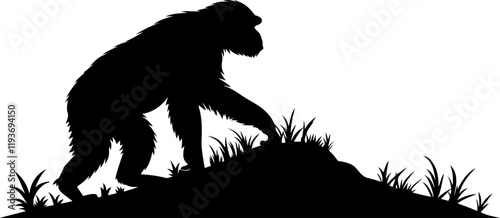 Vektor Silhouette Körper - Affe isoliert - Gorilla in der Wildnis