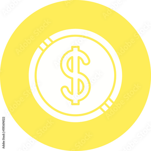 Dollar Coin icon single vector illustration