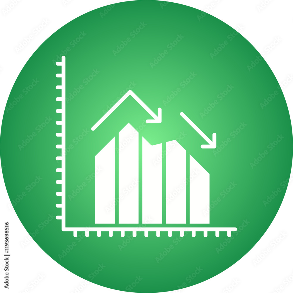 Financial Graph Decline icon single vector illustration
