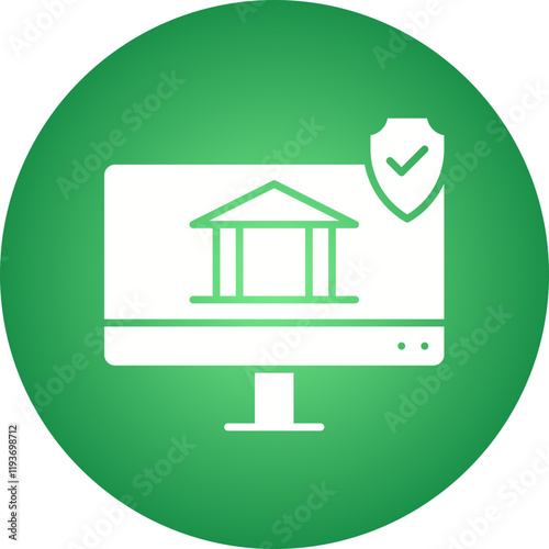 Online Banking Security icon single vector illustration