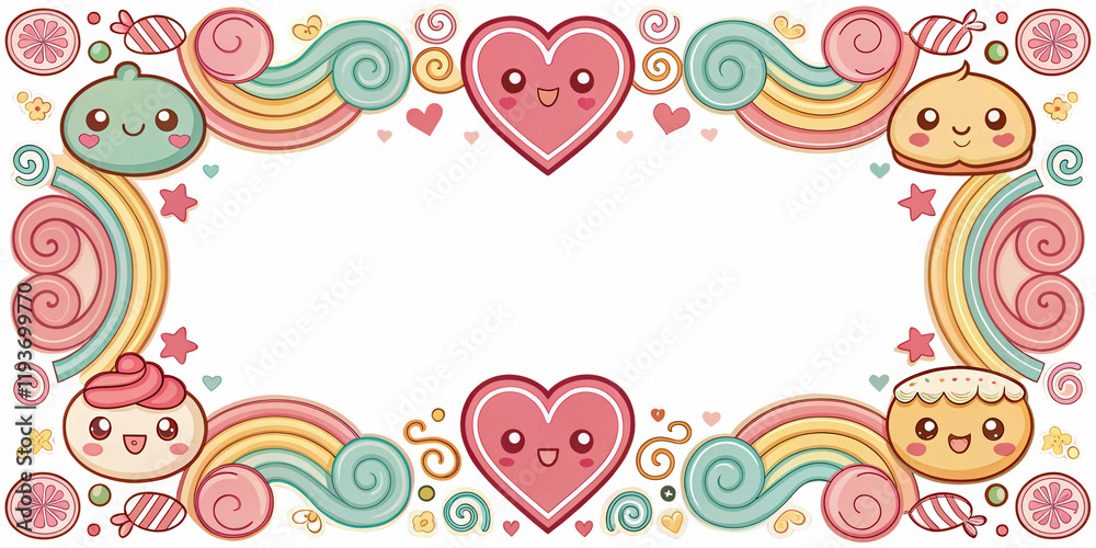 Cute cartoon border frame Cute cartoon border frame