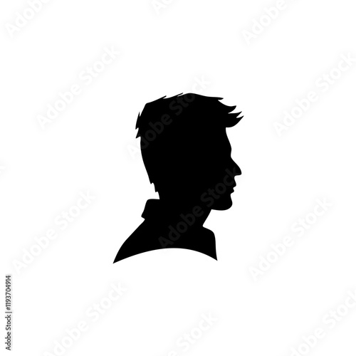 Male  face silhouettes. Avatars or profiles for unknown or anonymous individuals.