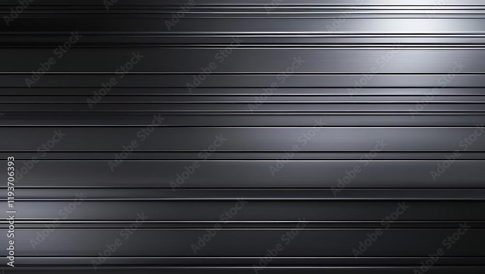 Obraz premium Elegant Metallic Texture with Polished Horizontal Lines and Gradient Light Reflection.