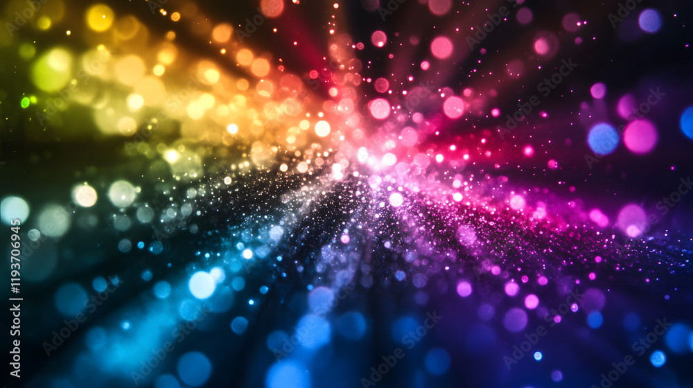 Water droplets interacting with a colorful beam of light in zero gravity creating prisms. Water droplets interacting with a colorful beam of light in zero gravity creating prisms.