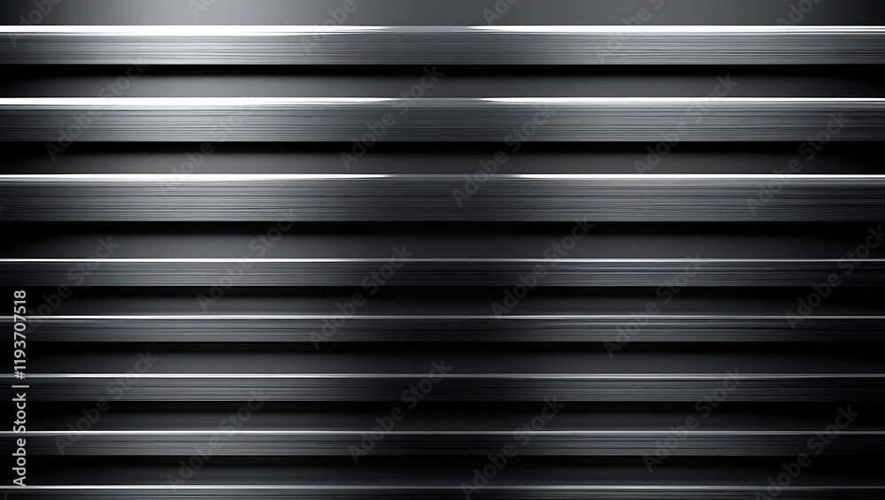Obraz premium Elegant Metallic Texture with Polished Horizontal Lines and Gradient Light Reflection.