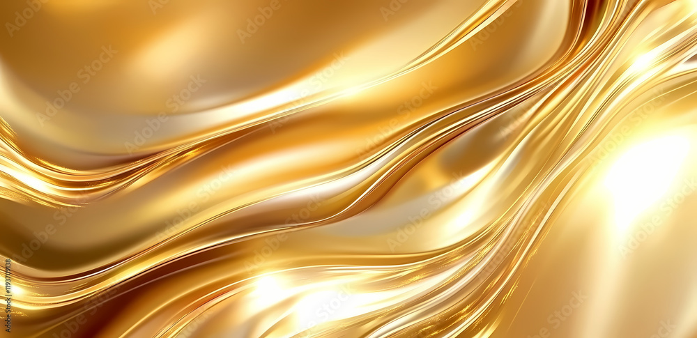 A golden metallic texture background with smooth and shiny reflections, creating an elegant and luxurious atmosphere A golden metallic texture background with smooth and shiny reflections, creating an elegant and luxurious atmosphere