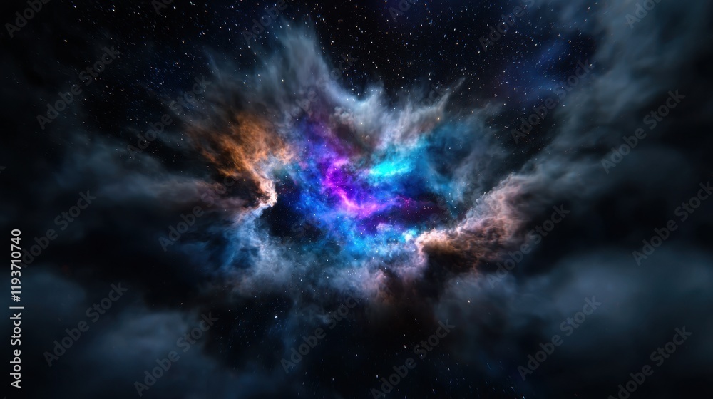 Obraz premium A dark sky with a large cloud of gas and dust