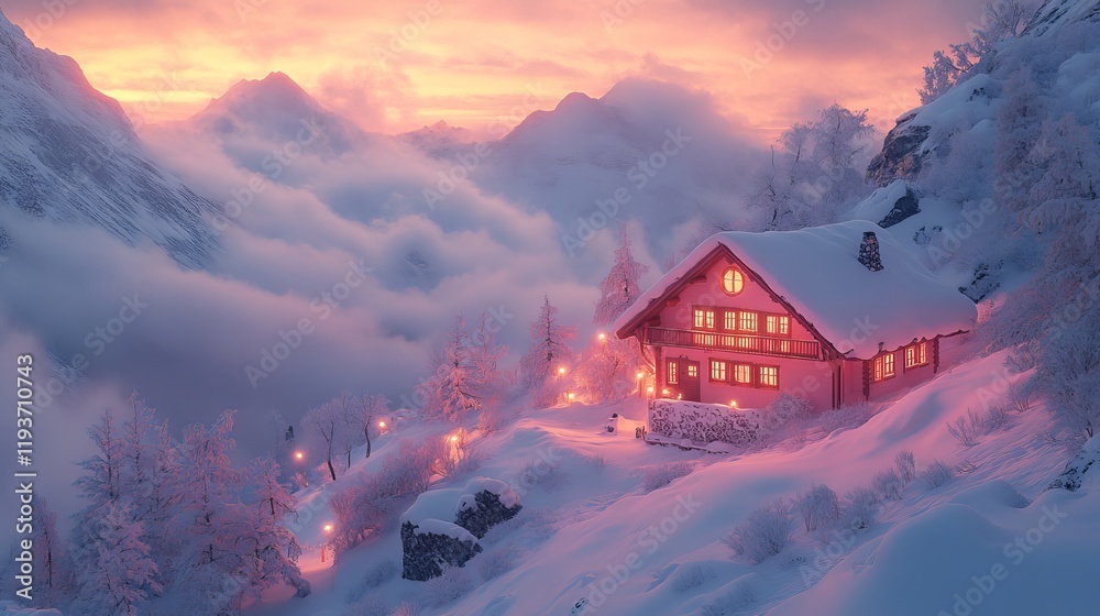 Fototapeta premium snowy forest landscape