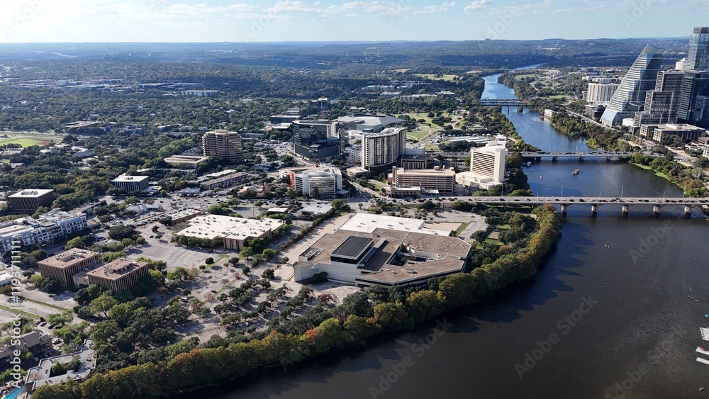 Fototapeta premium aerial views of downtown austin