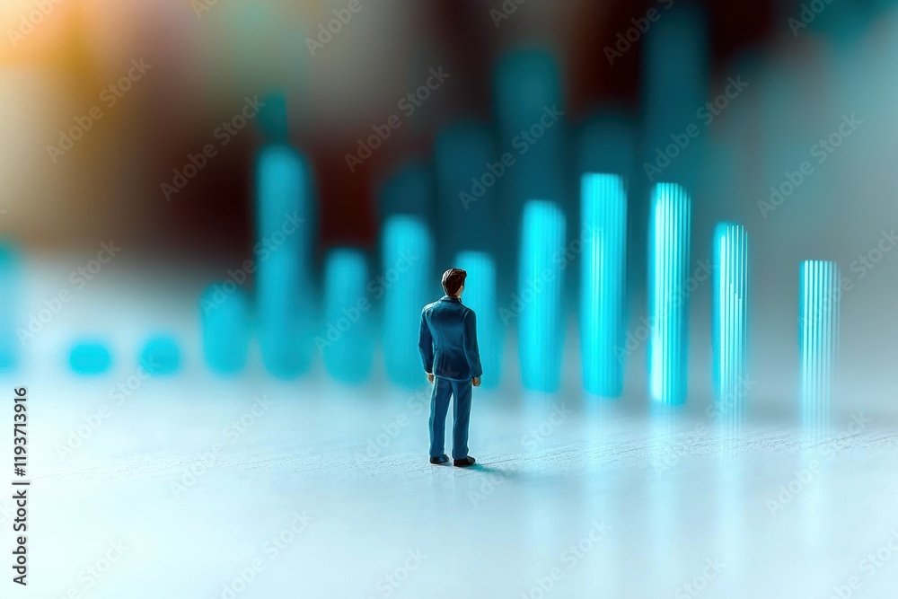 A thoughtful man in a suit gazes at rising blue data graphs, symbolizing growth and opportunity. A thoughtful man in a suit gazes at rising blue data graphs, symbolizing growth and opportunity.