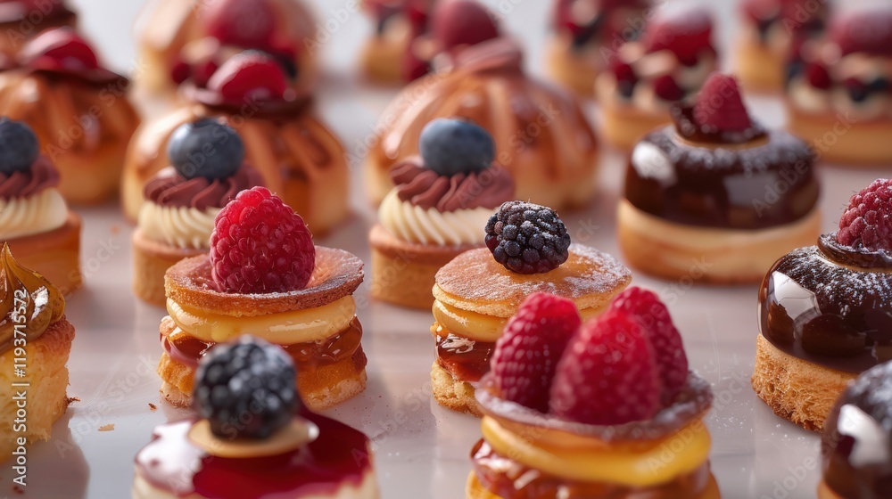 Collection of delicious pastries and cakes Collection of delicious pastries and cakes
