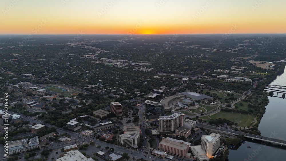 Obraz premium amazing aerial sunset view