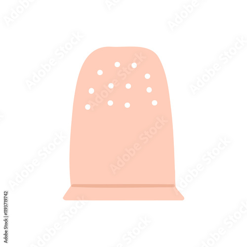 Thimble for needlework. Vector hand draw item for sewing.