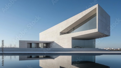 Wallpaper Mural Modern concrete house with reflecting pool. Torontodigital.ca