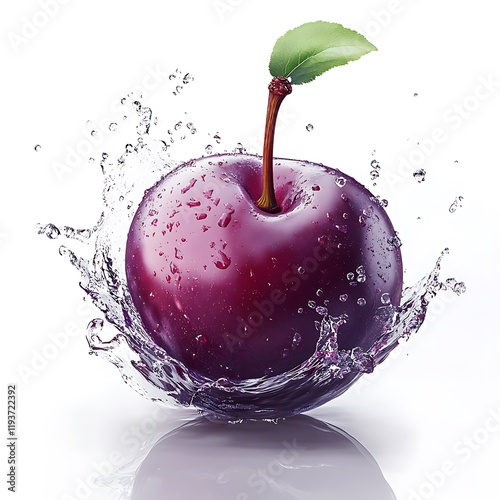 floating plum with splash