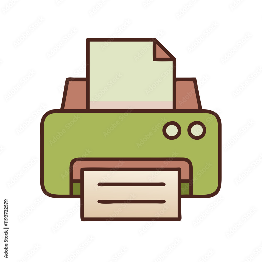Printer Icon printing documents in a colorful design Printer Icon printing documents in a colorful design