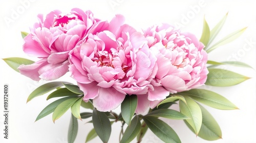 Wallpaper Mural Pink peonies on the white background Torontodigital.ca