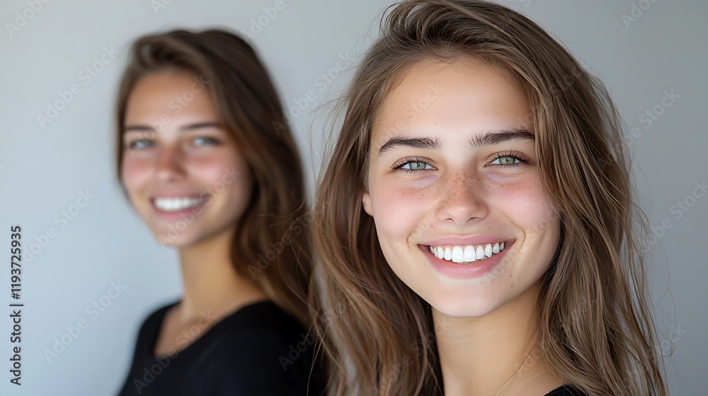 Smiling woman before and after the teeth whitening procedure, image. Smiling woman before and after the teeth whitening procedure, image before and after Smiling woman before and after the teeth whitening procedure, image. Smiling woman before and after the teeth whitening procedure, image before and after