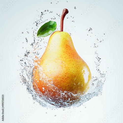 floating pears with splash